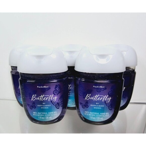 5 BUTTERFLY Bath Body Works Anti Bacterial Hand Gel 1oz Pocketbac New - Picture 3 of 6